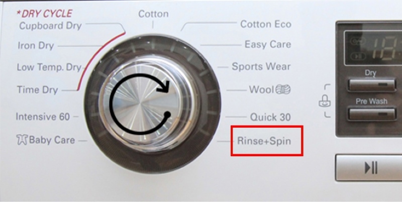 Chuyển Máy Sang Chế Độ Vắt (Spin/Rinse)