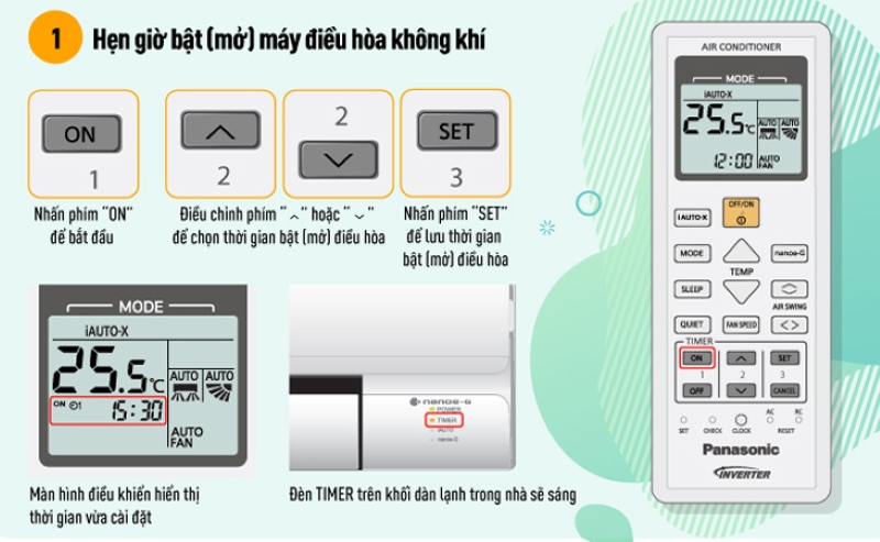 Cách Sử Dụng Tính Năng Hẹn Giờ Bật Điều Hòa Panasonic Cách Sử Dụng Tính Năng Hẹn Giờ Bật Điều Hòa Panasonic
