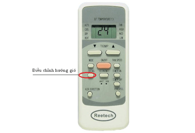 Cách Điều Chỉnh Hướng Gió (Swing) Của Điều Hòa Reetech Cách Điều Chỉnh Hướng Gió (Swing) Của Điều Hòa Reetech