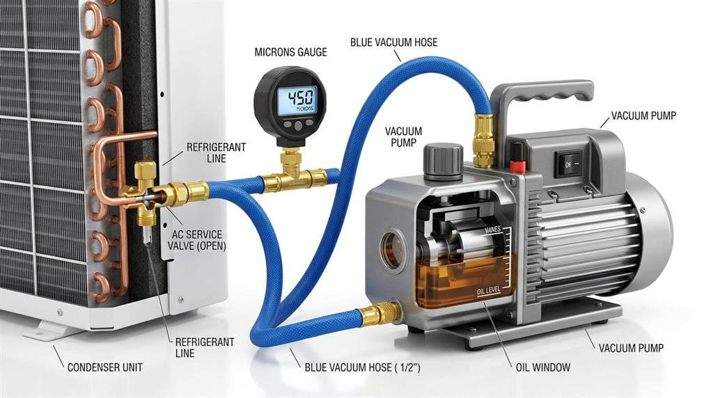 Quy Trình Nạp Gas R32 Chuẩn - Bắt Buộc Phải Hút Chân Không 15 Phút, Ảnh Minh Họa Bởi Ai