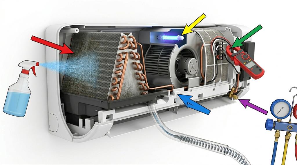 Quy Trình Vệ Sinh Điều Hòa Chuẩn 5 Bước Để Làm Lạnh Tối Ưu, Ảnh Minh Họa Ai3D