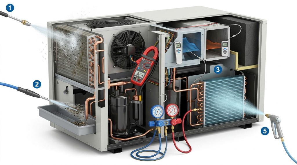 Quy Trình Vệ Sinh Điều Hòa 5 Bước Chuẩn Y Tế Cho Phòng Server, Ảnh Ai