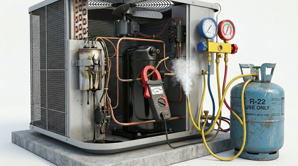 Cảnh Báo Chiêu Trò Thợ Sửa Điều Hòa - Bơm Gas Ảo, Thay Lốc Không Cần Thiết. 3D Pic By Ai